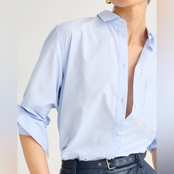 NWT J.Crew Garçon Classic Shirt in Cotton Poplin in Blue Eoe - Picture 2 of 10